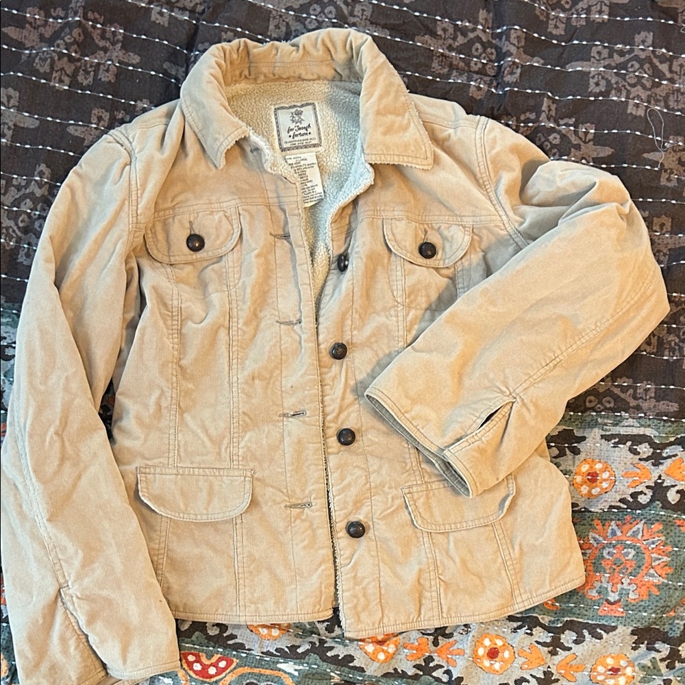 for Joseph fortune Women’s Tan Corduroy Button-Up Trucker Jacket